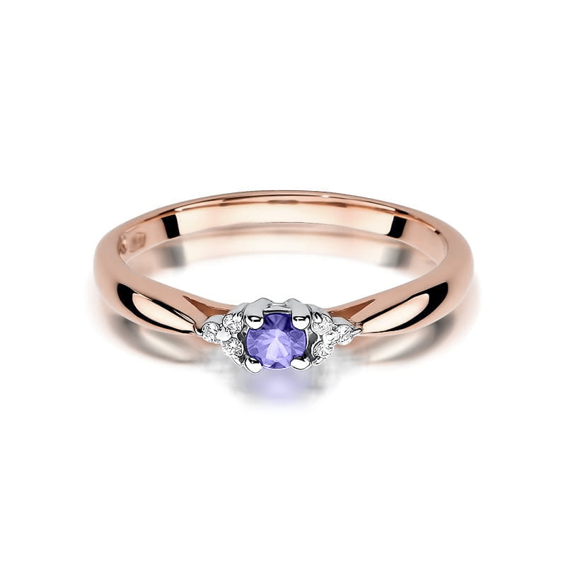 Inel Aur 14K cu Tanzanit 0.15 ct si Diamante Naturale 0.03 ct, imaginea 9 din 11
