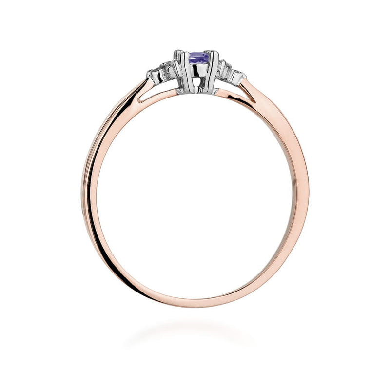 Inel Aur 14K cu Tanzanit 0.15 ct si Diamante Naturale 0.03 ct, imaginea 10 din 11