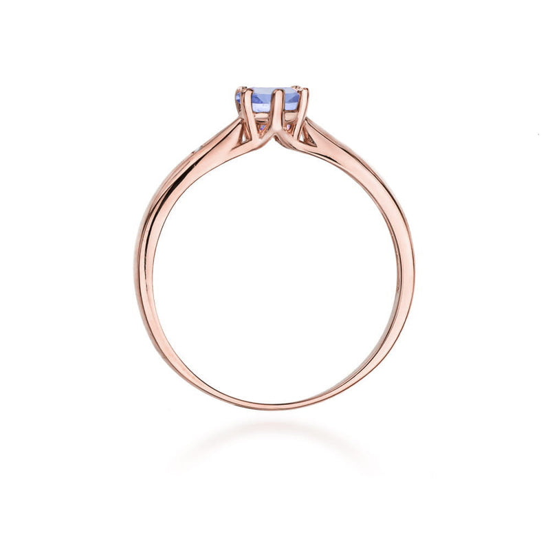 Inel Aur 14K cu Tanzanit 0.50 ct si Diamante Naturale 0.01 ct, imaginea 10 din 11