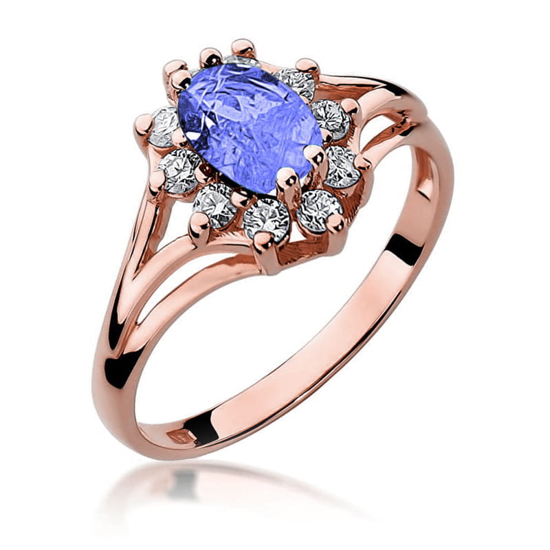 Inel Aur 14K cu Tanzanit 0.70 ct si Diamante Naturale 0.30 ct, imaginea 8 din 11