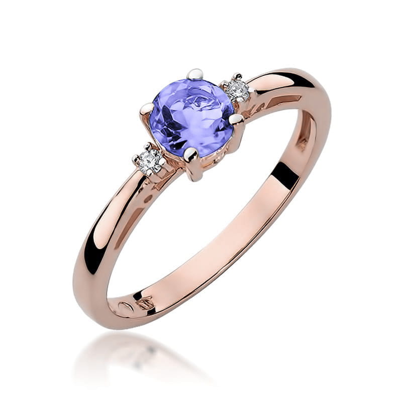 Inel Aur 14K cu Tanzanit 0.50 ct si Diamante Naturale 0.03 ct, imaginea 8 din 11