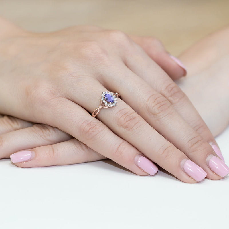 Inel Aur 14K cu Tanzanit 0.70 ct si Diamante Naturale 0.28 ct, imaginea 11 din 11