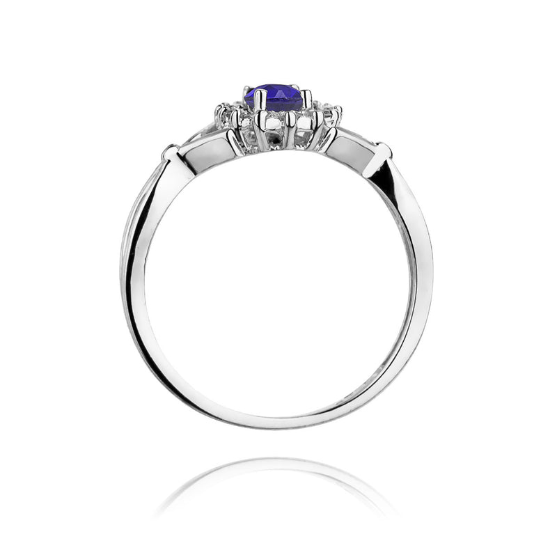 Inel Aur 14K cu Tanzanit 0.70 ct si Diamante Naturale 0.28 ct, imaginea 7 din 11