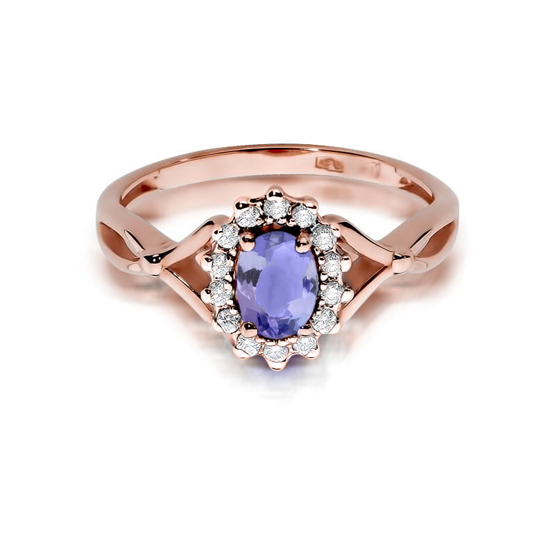 Inel Aur 14K cu Tanzanit 0.70 ct si Diamante Naturale 0.28 ct, imaginea 9 din 11