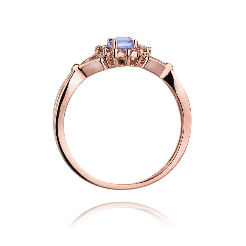 Inel Aur 14K cu Tanzanit 0.70 ct si Diamante Naturale 0.28 ct, imaginea 10 din 11