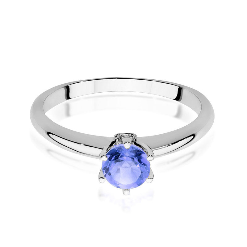 Inel Aur 14K cu Tanzanit 0.50 ct si Diamante Naturale 0.04 ct, imaginea 6 din 11