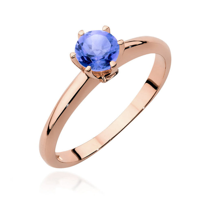 Inel Aur 14K cu Tanzanit 0.50 ct si Diamante Naturale 0.04 ct, imaginea 8 din 11