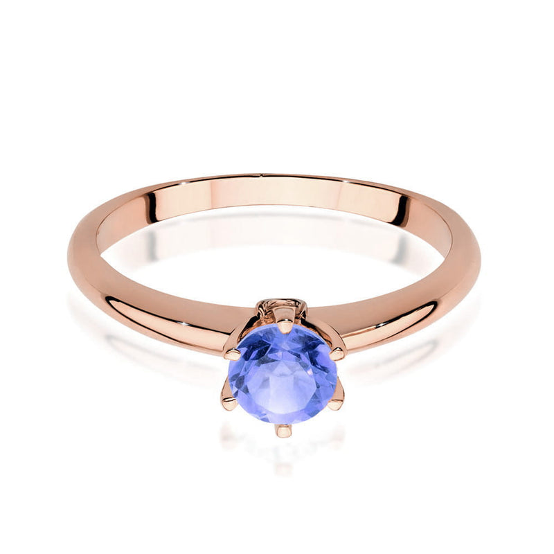Inel Aur 14K cu Tanzanit 0.50 ct si Diamante Naturale 0.04 ct, imaginea 9 din 11