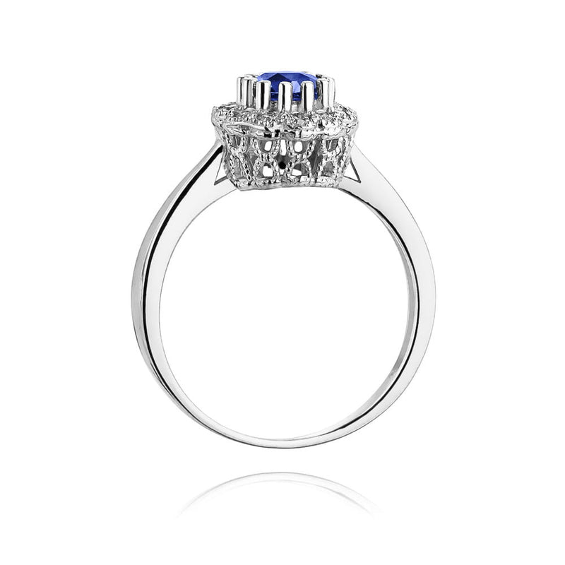 Inel Aur 14K cu Tanzanit 0.50 ct si Diamante Naturale 0.17 ct, imaginea 7 din 8