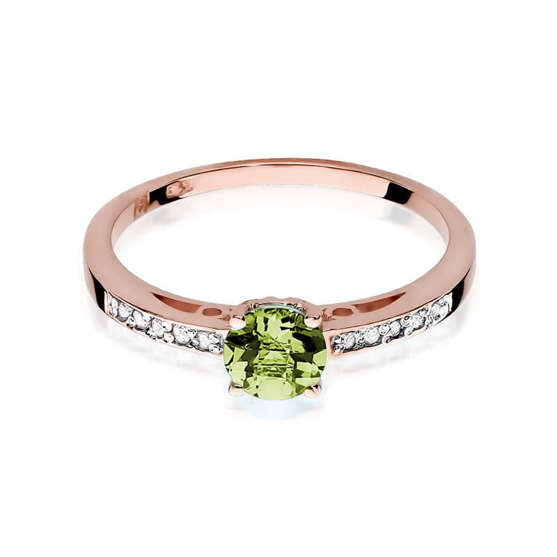 Inel Aur 14K cu Peridot 0.60 ct si Diamante Naturale 0.05 ct, imaginea 9 din 10