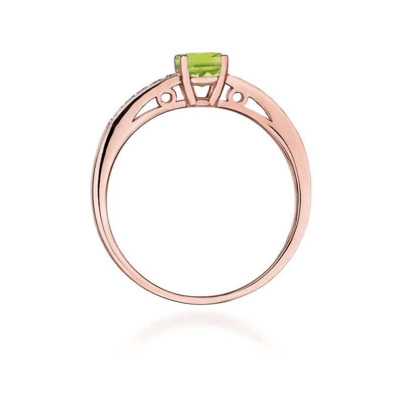 Inel Aur 14K cu Peridot 0.60 ct si Diamante Naturale 0.05 ct, imaginea 10 din 10