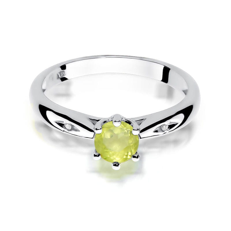Inel Aur 14K cu Peridot 0.60 ct si Diamante Naturale 0.01 ct, imaginea 10 din 12