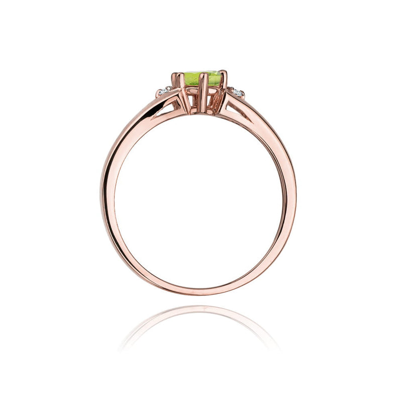 Inel Aur 14K cu Peridot 0.60 ct si Diamante Naturale 0.03 ct, imaginea 10 din 10