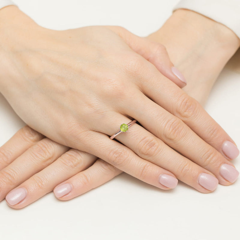 Inel Aur 14K cu Peridot 0.60 ct si Diamante Naturale 0.04 ct, imaginea 11 din 11