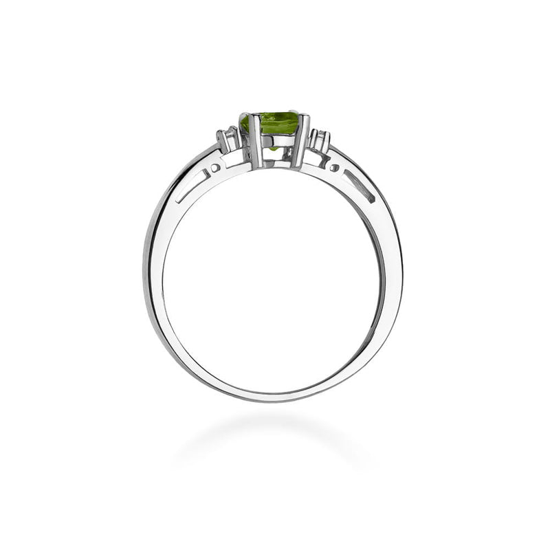 Inel Aur 14K cu Peridot 0.60 ct si Diamante Naturale 0.03 ct, imaginea 11 din 12