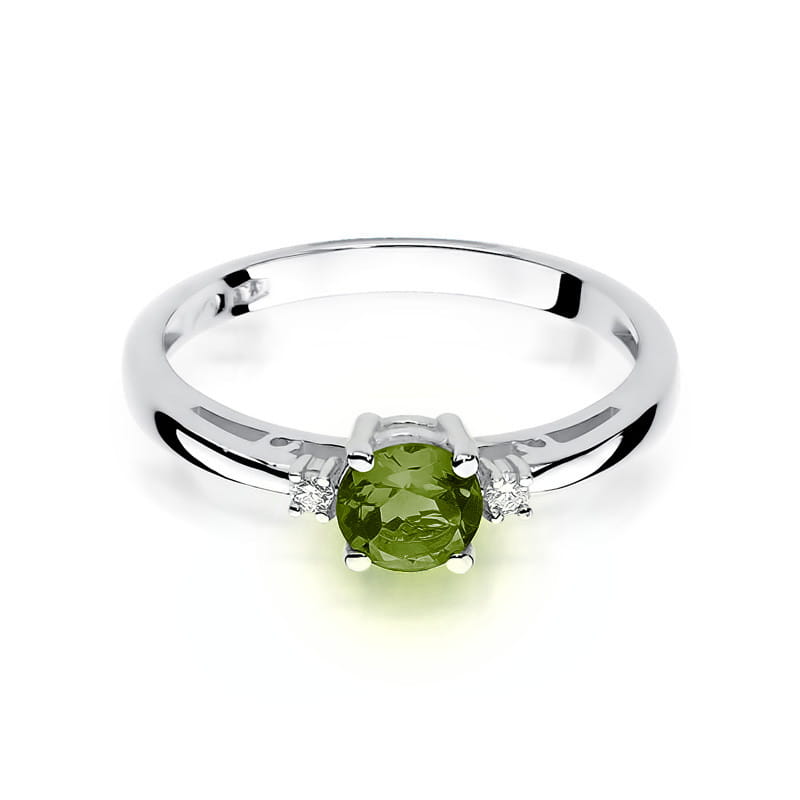 Inel Aur 14K cu Peridot 0.60 ct si Diamante Naturale 0.03 ct, imaginea 10 din 12