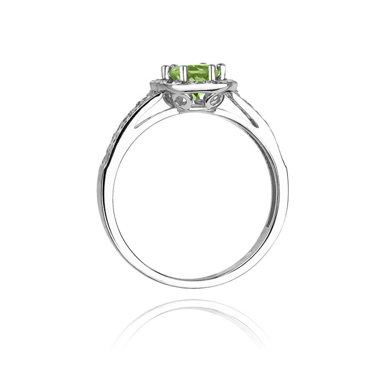 Inel Aur 14K cu Peridot 0.60 ct si Diamante Naturale 0.20 ct, imaginea 7 din 10