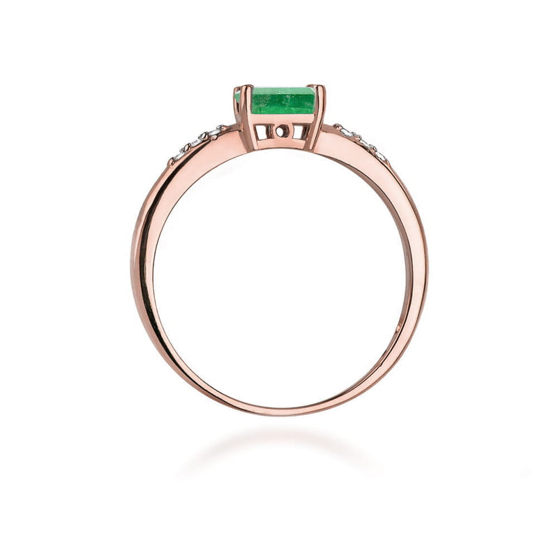 Inel Aur 14K cu Smarald 0.40 ct si Diamante Naturale 0.03 ct, imaginea 10 din 11