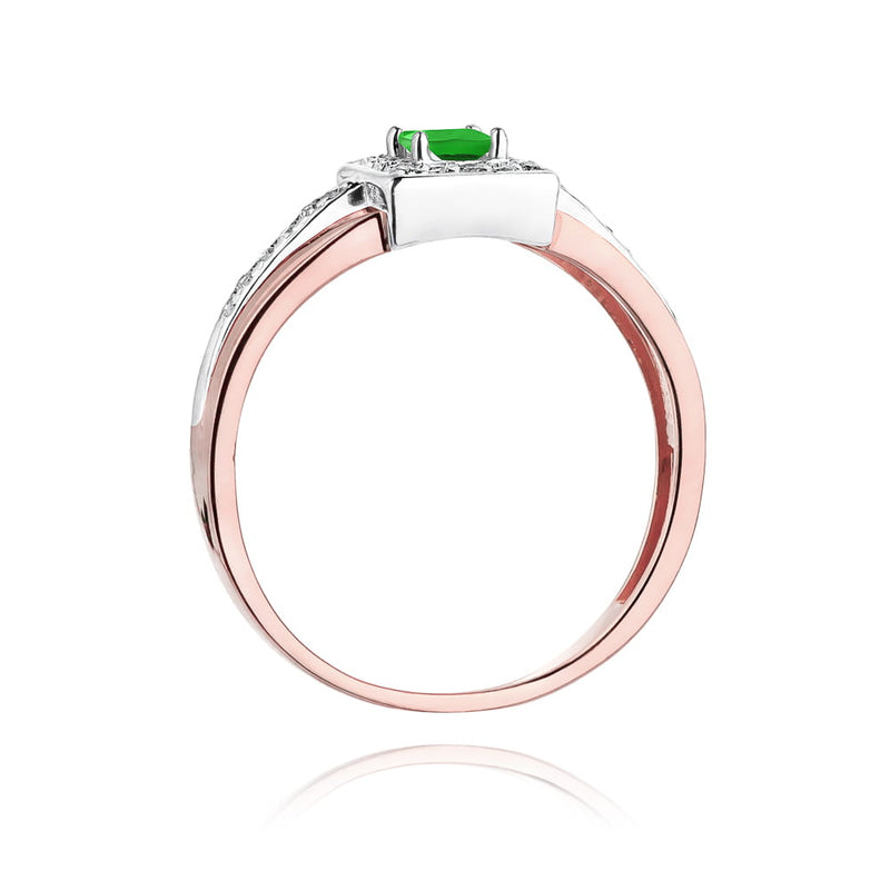 Inel Aur 14K cu Smarald 0.15 ct si Diamante Naturale 0.14 ct, imaginea 10 din 11