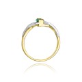 Inel Aur 14K cu Smarald 0.40 ct si Diamante Naturale 0.05 ct, imaginea 3 din 11