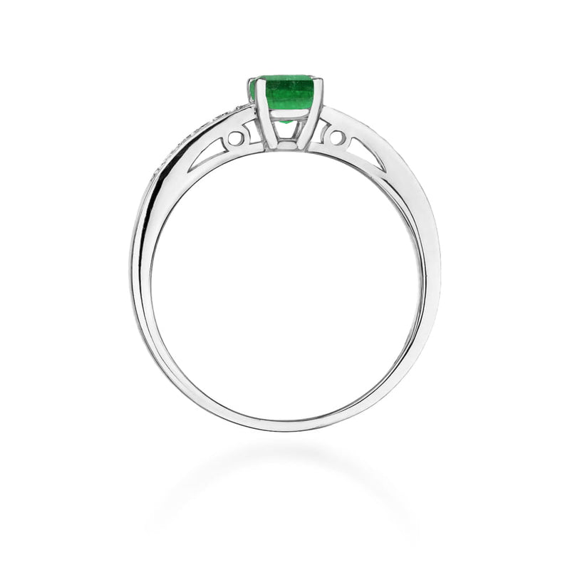 Inel Aur 14K cu Smarald 0.50 ct si Diamante Naturale 0.05 ct, imaginea 11 din 12