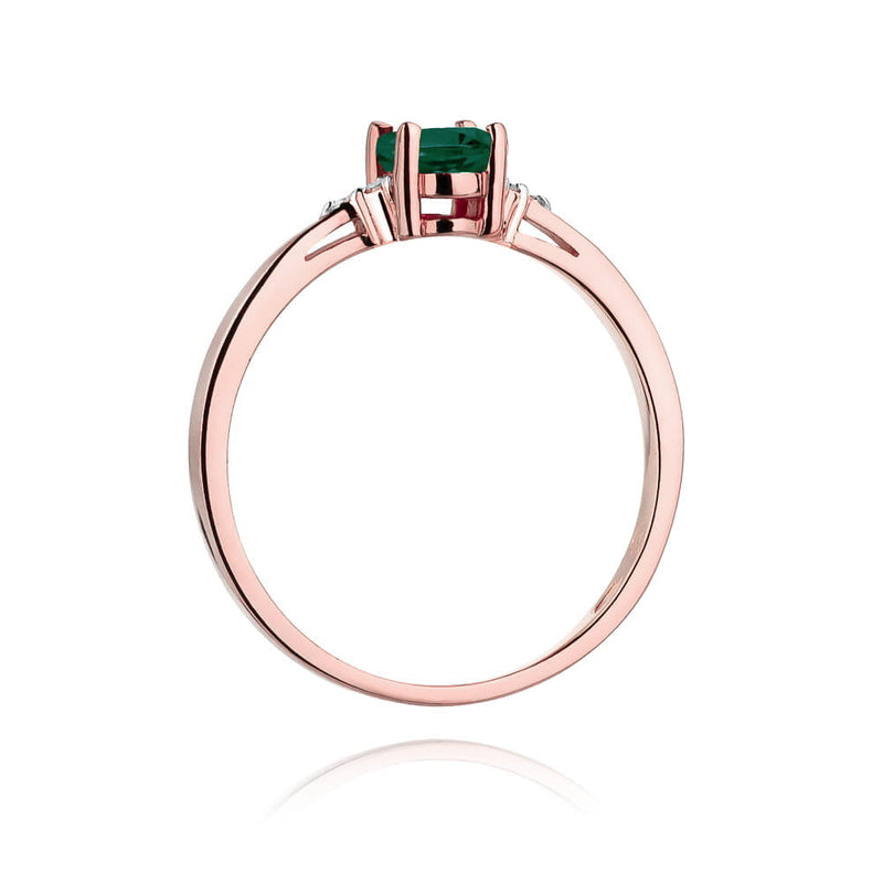 Inel Aur 14K cu Smarald 0.40 ct si Diamante Naturale 0.05 ct, imaginea 10 din 11