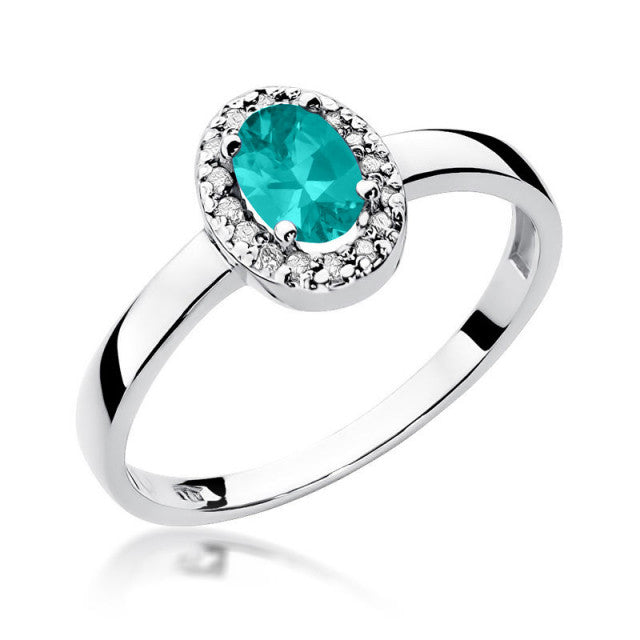 Inel Aur 14K cu Smarald 0.40 ct si Diamante Naturale 0.08 ct, imaginea 4 din 10