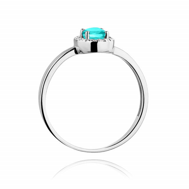 Inel Aur 14K cu Smarald 0.40 ct si Diamante Naturale 0.08 ct, imaginea 6 din 10