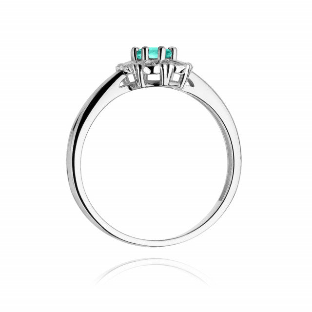 Inel Aur 14K cu Smarald 0.40 ct si Diamante Naturale 0.07 ct, imaginea 7 din 11