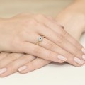 Inel Aur 14K cu Smarald 0.15 ct si Diamante Naturale 0.12 ct, imaginea 4 din 11