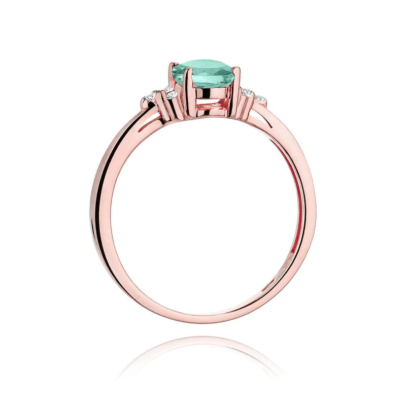 Inel Aur 14K cu Smarald 0.80 ct si Diamante Naturale 0.05 ct, imaginea 10 din 11
