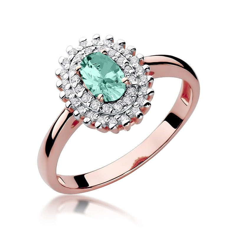 Inel Aur 14K cu Smarald 0.40 ct si Diamante Naturale 0.20 ct, imaginea 7 din 10