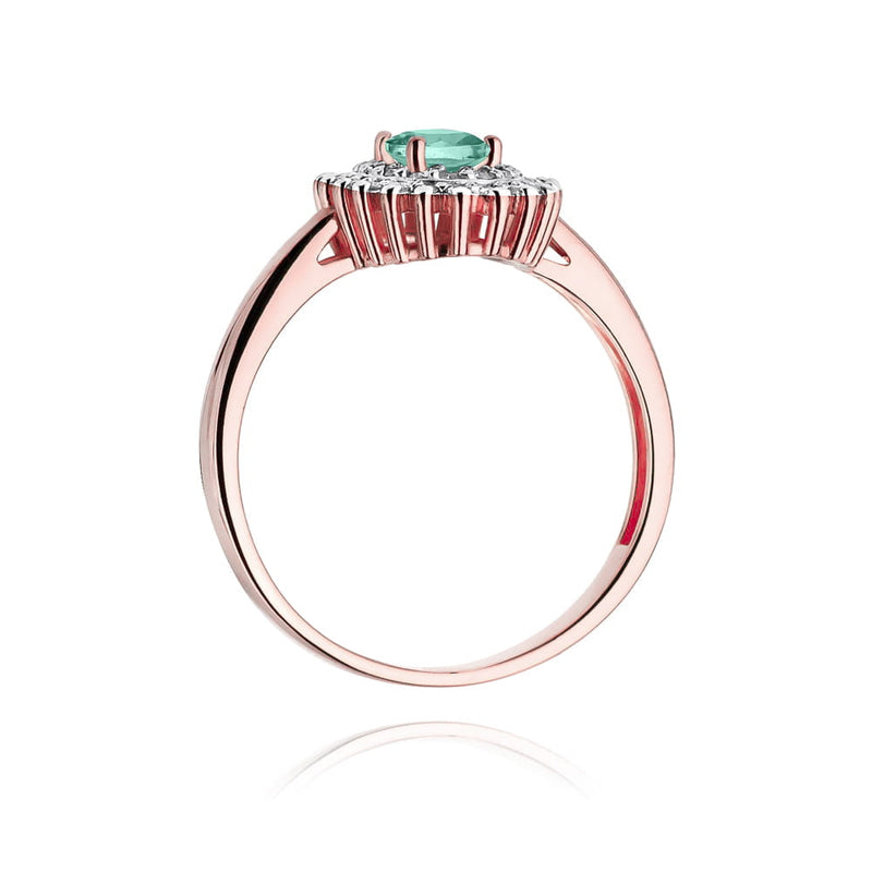 Inel Aur 14K cu Smarald 0.40 ct si Diamante Naturale 0.20 ct, imaginea 9 din 10
