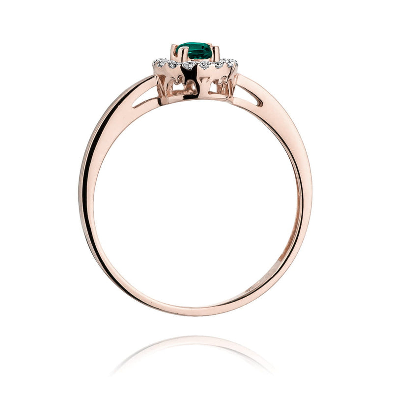 Inel Aur 14K cu Smarald 0.15 ct si Diamante Naturale 0.08 ct, imaginea 10 din 10