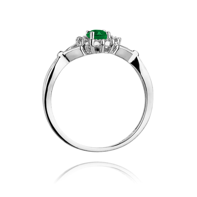 Inel Aur 14K cu Smarald 0.40 ct si Diamante Naturale 0.12 ct, imaginea 7 din 11