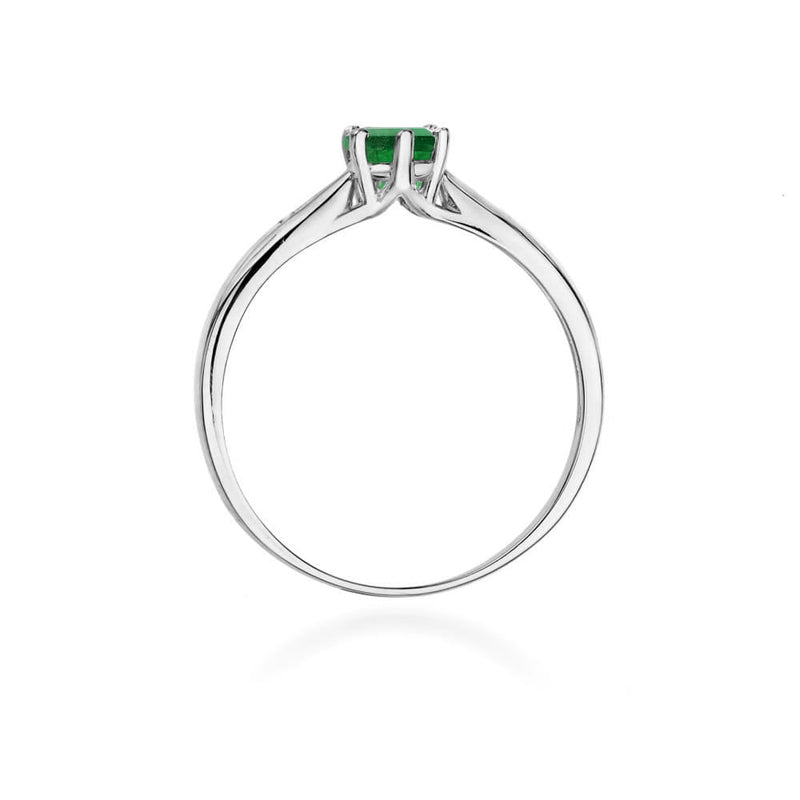 Inel Aur 14K cu Smarald 0.50 ct si Diamante Naturale 0.01 ct, imaginea 7 din 12