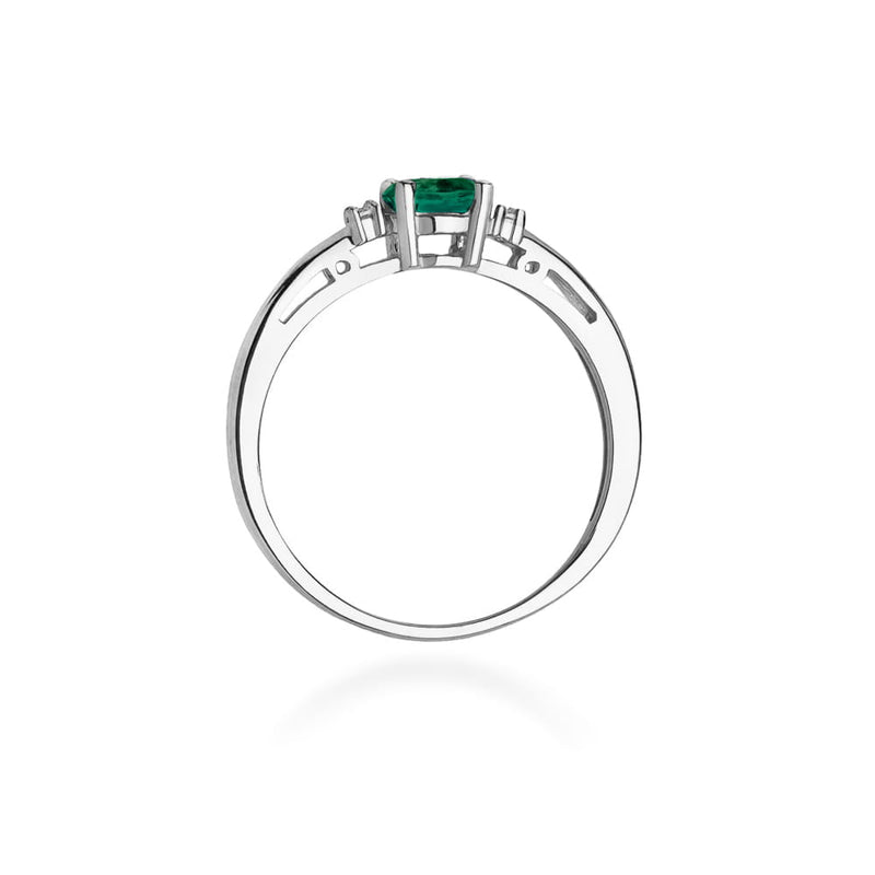 Inel Aur 14K cu Smarald 0.40 ct si Diamante Naturale 0.03 ct, imaginea 11 din 12