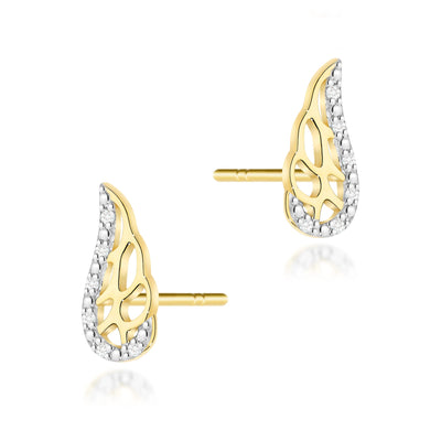 Cercei Aur 14K cu Diamante Naturale 0.06 ct
