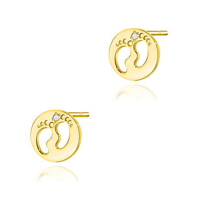 Cercei Aur 14K cu Diamante Naturale 0.01 ct