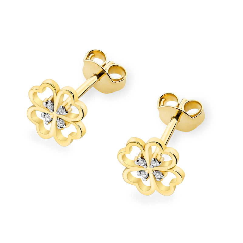 Cercei Aur 14K cu Diamante Naturale 0.04 ct, imaginea 2 din 6