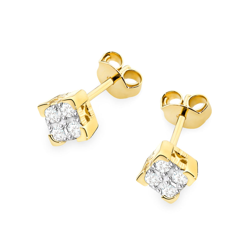 Cercei Aur 14K cu Diamante Naturale 0.16 ct, imaginea 2 din 9