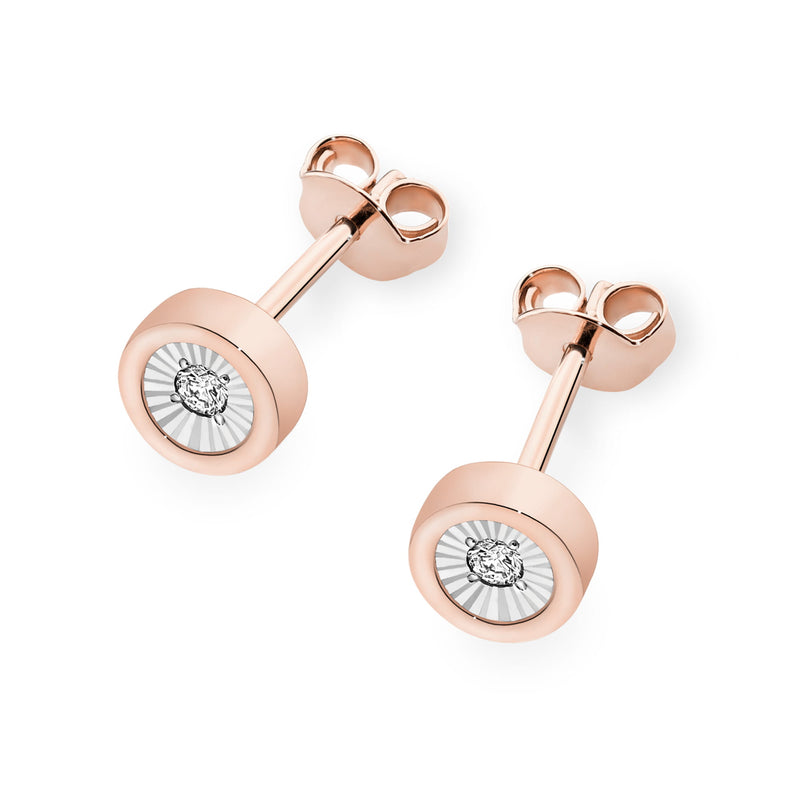 Cercei Aur 14K cu Diamant Natural 0.08 ct, imaginea 5 din 9