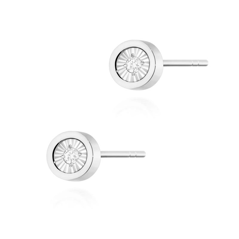 Cercei Aur 14K cu Diamant Natural 0.08 ct, imaginea 7 din 9