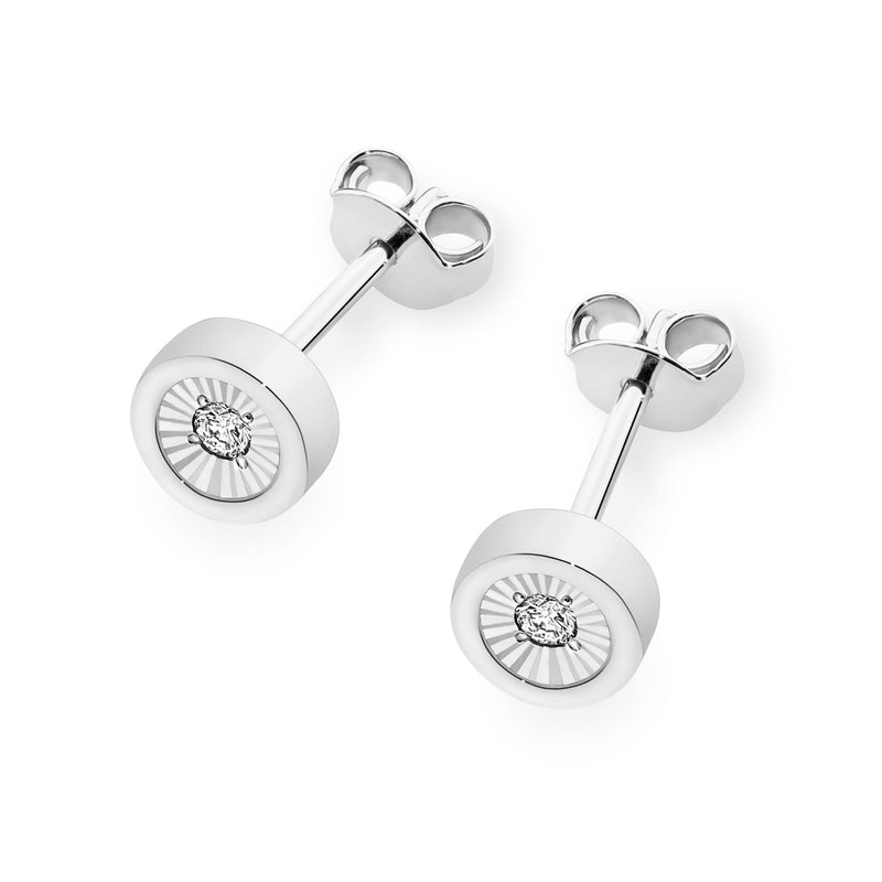 Cercei Aur 14K cu Diamant Natural 0.08 ct, imaginea 8 din 9