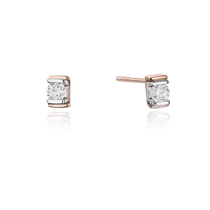 Cercei Aur 14K cu Diamant Natural 0.10 ct, imaginea 3 din 6