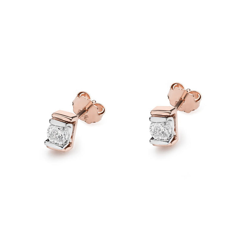 Cercei Aur 14K cu Diamant Natural 0.10 ct, imaginea 4 din 6