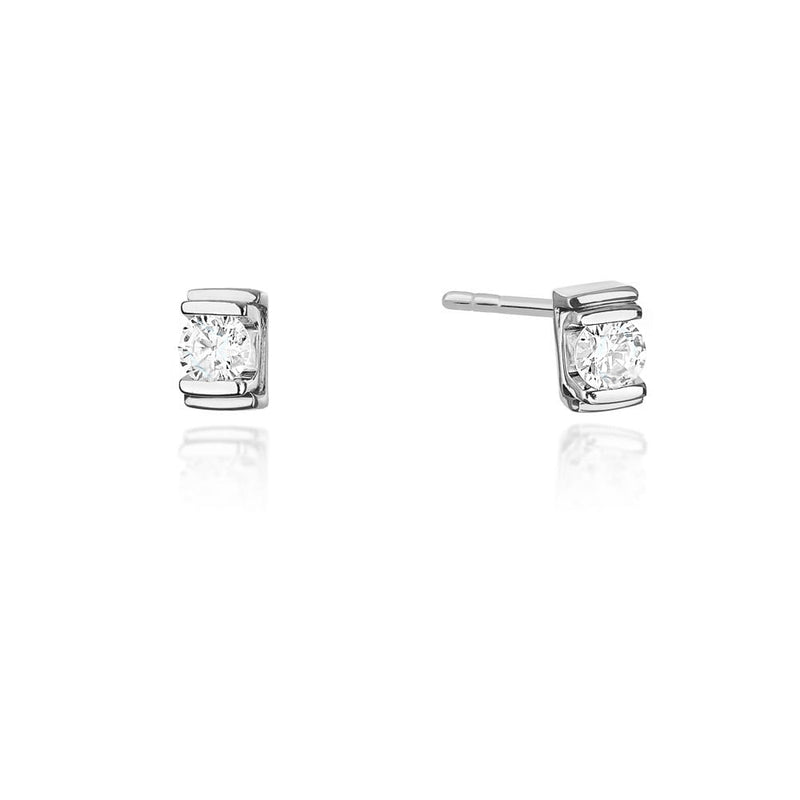 Cercei Aur 14K cu Diamant Natural 0.10 ct, imaginea 5 din 6