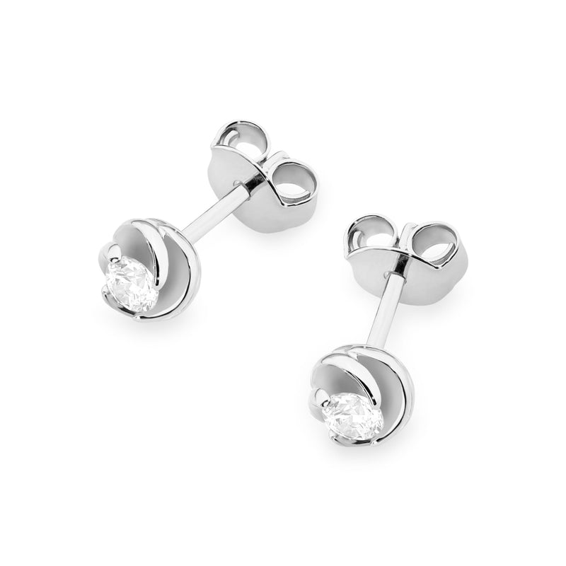 Cercei Aur 14K cu Diamant Natural 0.08 ct, imaginea 5 din 9