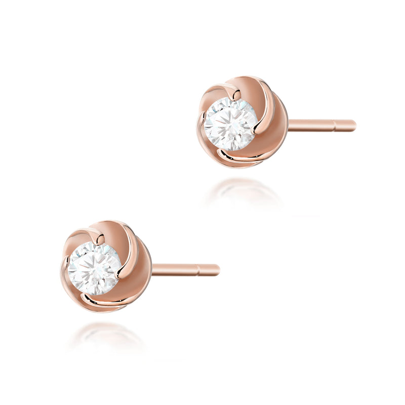Cercei Aur 14K cu Diamant Natural 0.08 ct, imaginea 7 din 9