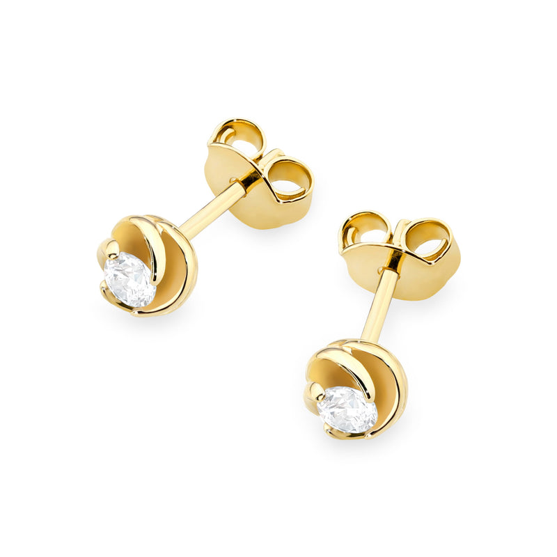 Cercei Aur 14K cu Diamant Natural 0.10 ct, imaginea 2 din 10